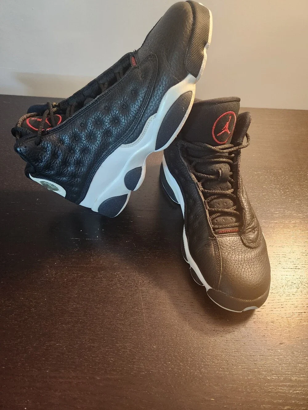 Jordan Men’s High-Top Sneakers - Black/White/Red. Excellent Condition. 6Y
